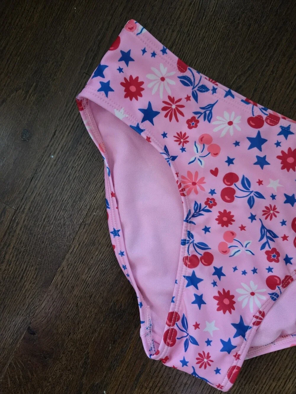 Cat & Jack Girls Large 10/12 Pink Cherries Swim Bottoms